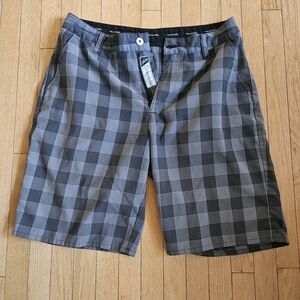 Travis Mathew Black and Gray Plaid Men's Shorts
